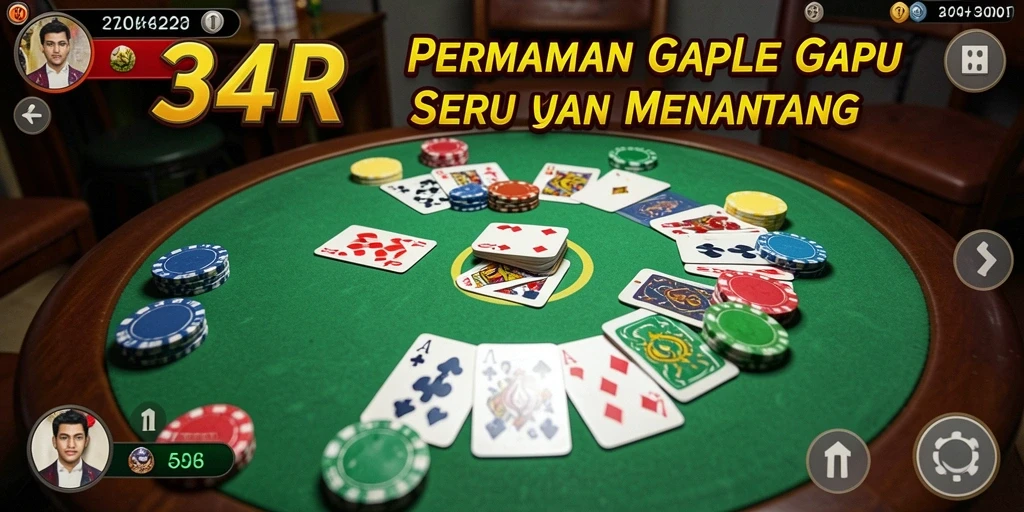 Screenshot gameplay Gaple yang seru dan menantang di 34R.