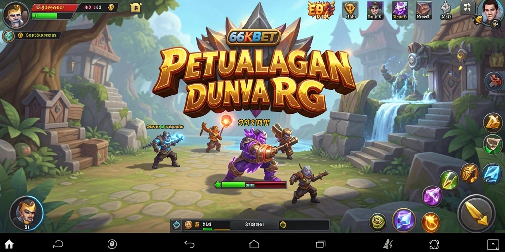Tampilan gameplay menegangkan dari 66KBET yang penuh strategi RPG.