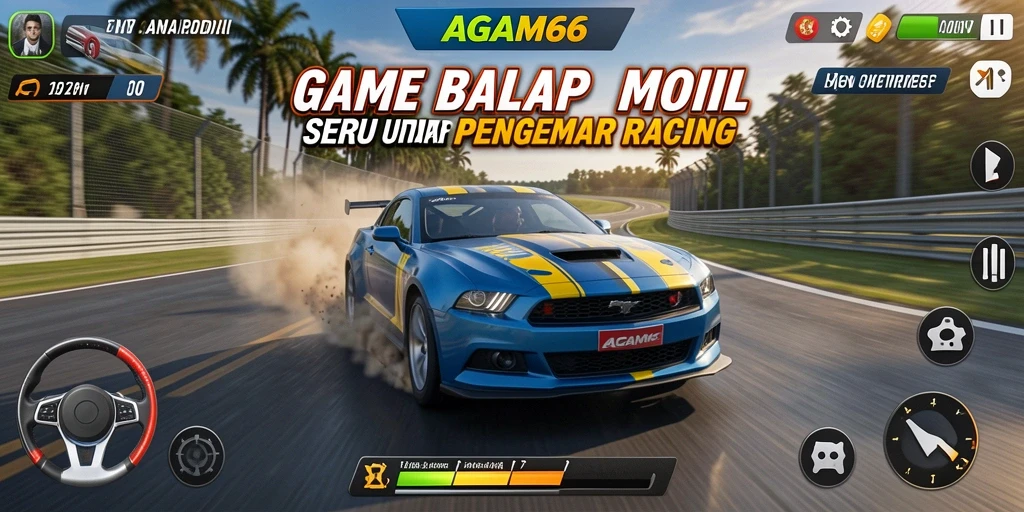 Tampilan gameplay AGAM66 yang mendebarkan di trek balap.