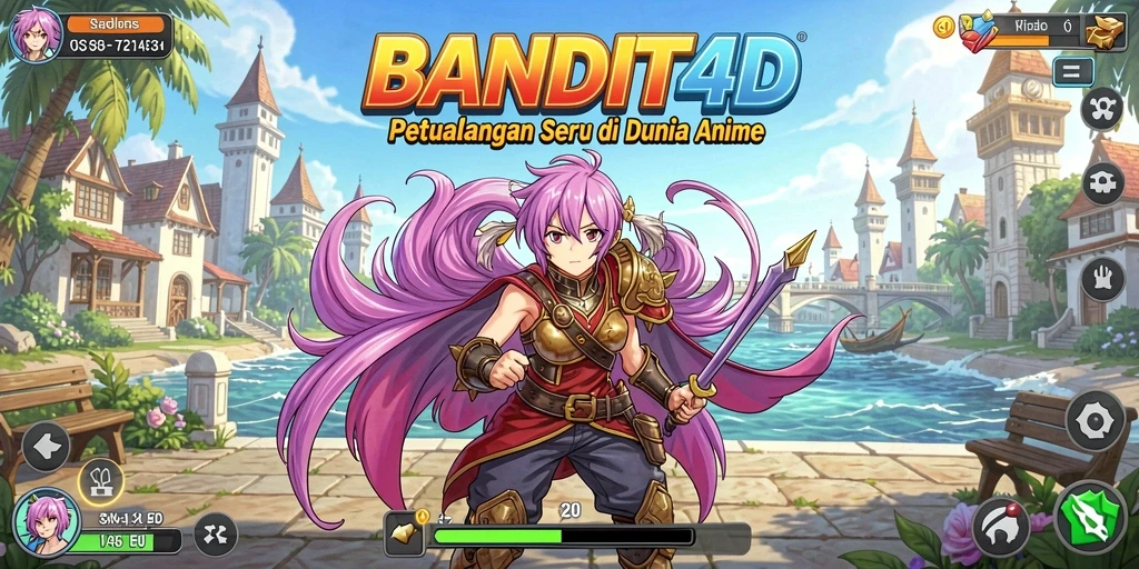Screenshot BANDIT4D menampilkan aksi seru karakter anime dalam pertarungan.