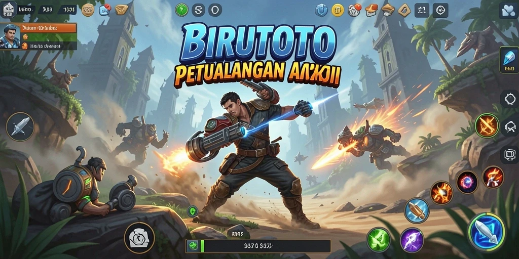 Screenshot gameplay BIRUTOTO menampilkan aksi mendebarkan.
