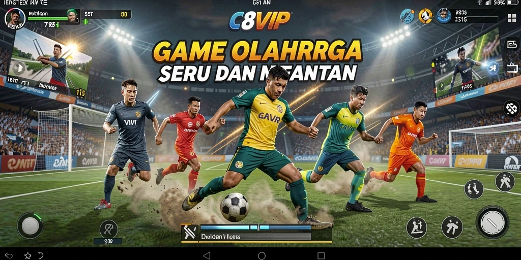 Screenshot gameplay C8VIP menampilkan aksi seru dalam pertandingan olahraga.
