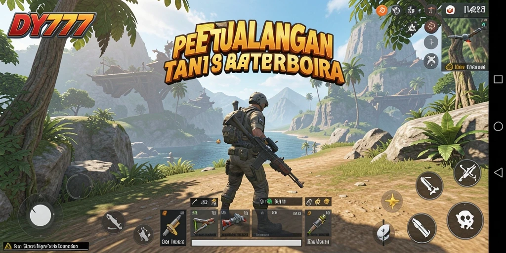 Screenshot menampilkan eksplorasi dunia terbuka yang indah di DY777.