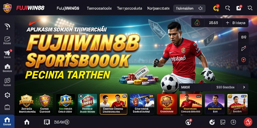 Tampilan utama aplikasi FUJIWIN88 dengan interface Sportsbook yang menarik.