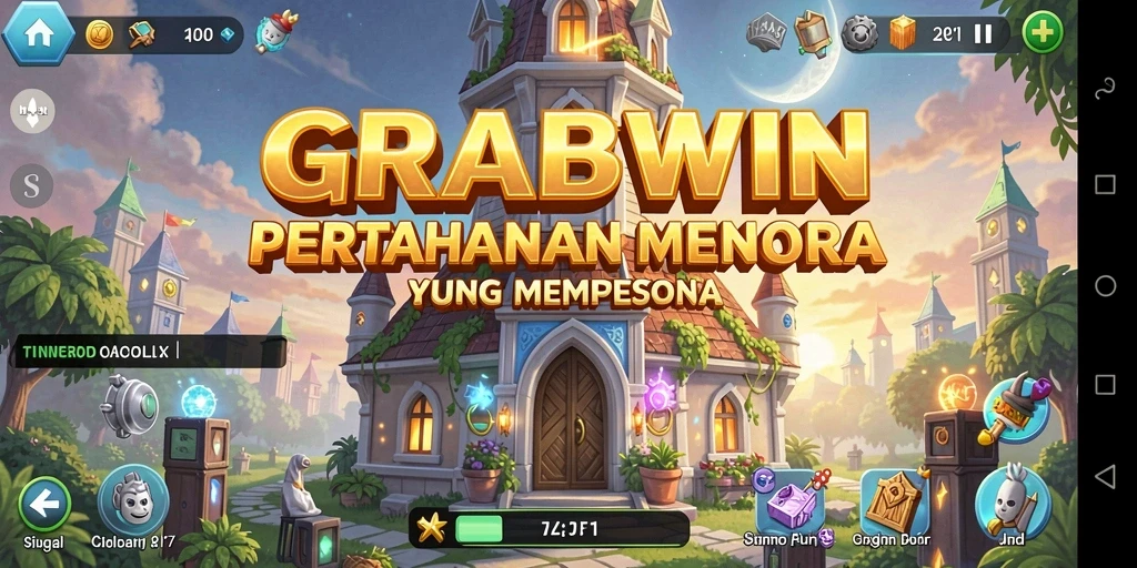Tampilan menakjubkan dari gameplay Tower Defense GRABWIN.