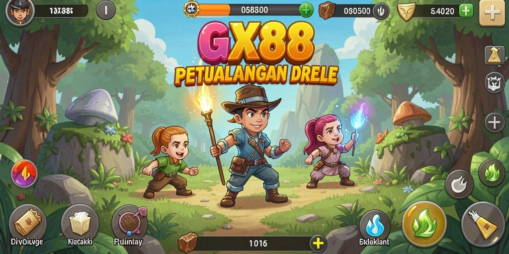 Tampilan gameplay GX88 yang menampilkan pengelolaan sumber daya dalam aksi.