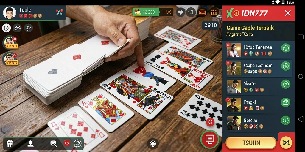 Tampilan gameplay Gaple yang menarik dalam IDN777.