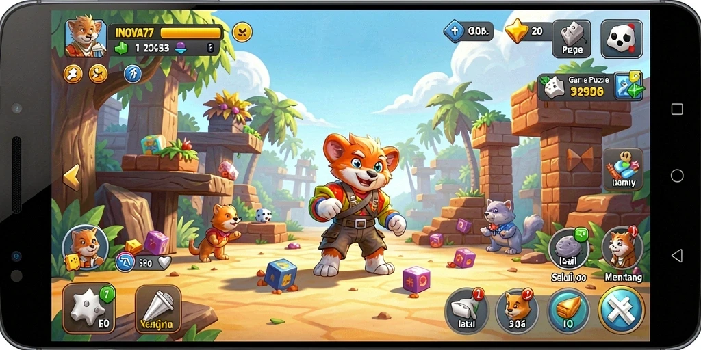 Tampilan menarik dari gameplay INOVA77 yang menantang.