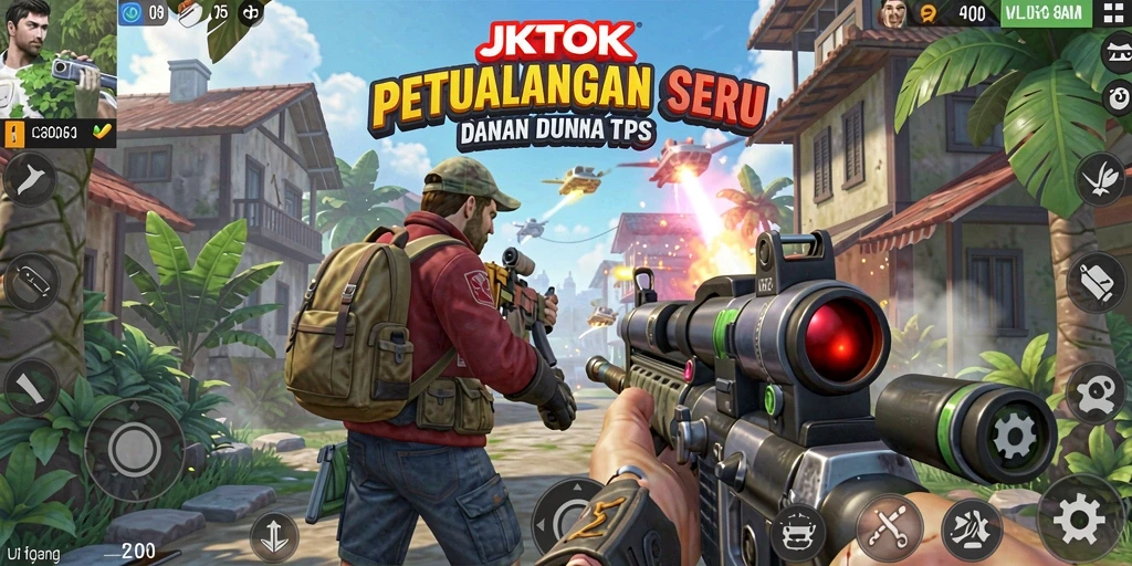 Screenshot JKTOK menunjukkan aksi seru dalam gameplay TPS.