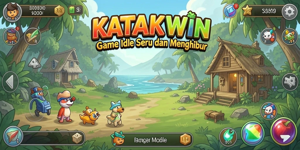 Tampilan gameplay KATAKWIN yang menarik dan menghibur.