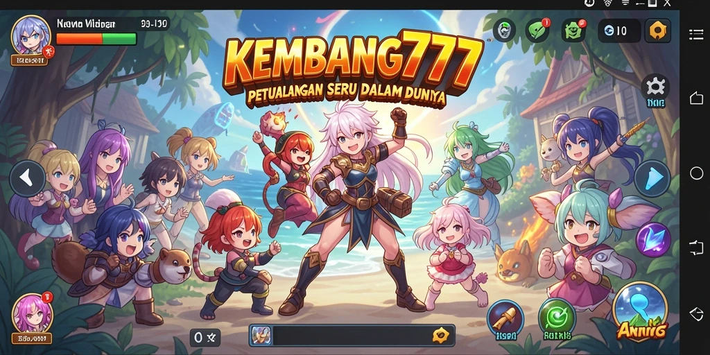 Screenshot gameplay KEMBANG777 yang menampilkan aksi karakter anime.