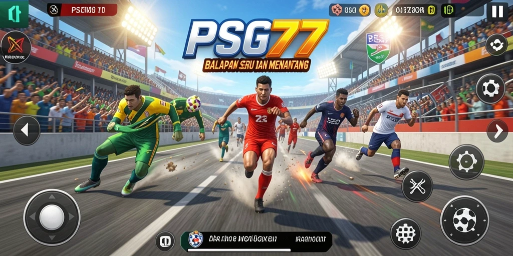 Screenshot gameplay yang menampilkan trek balapan menantang.