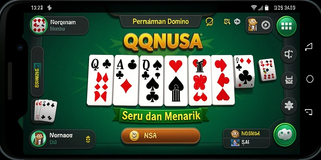 Screenshot gameplay QQNUSA yang menunjukkan serunya bermain Domino.