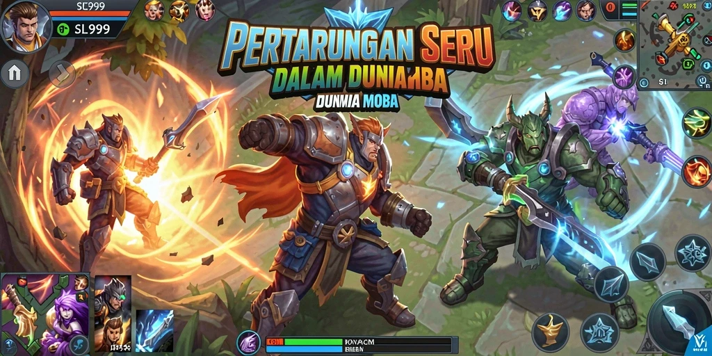 Tampilan gameplay seru dari SL999 dalam arena MOBA.