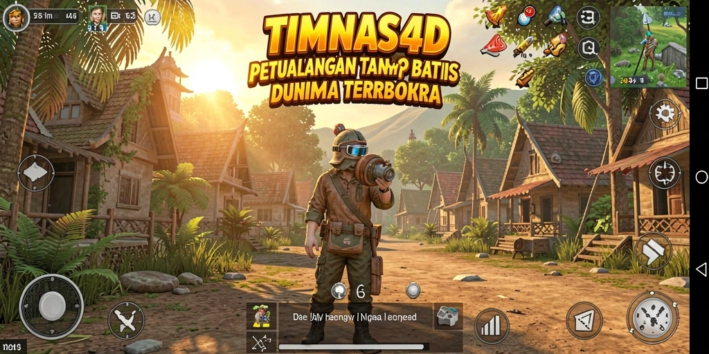 Tangkapan layar gameplay TIMNAS4D yang menunjukkan eksplorasi dunia terbuka.