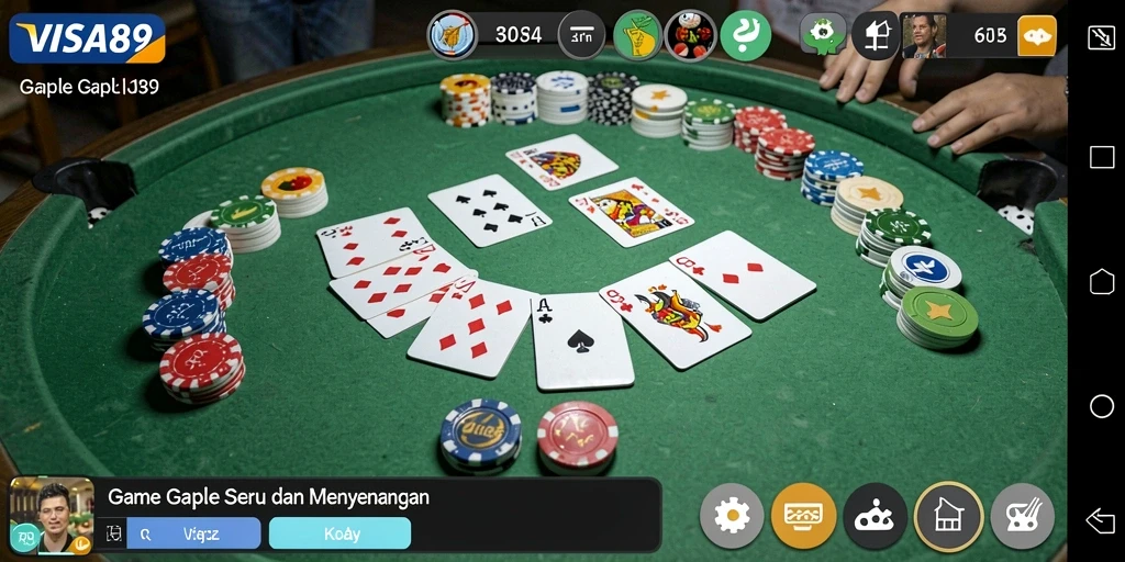 Screenshot gameplay VISA89 menampilkan keseruan bermain Gaple.